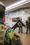 Belgian soldier in metro